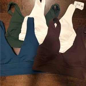 lululemon athletica V-Neck Align Sports Bras C/D cup White, Green, Blue, Brown